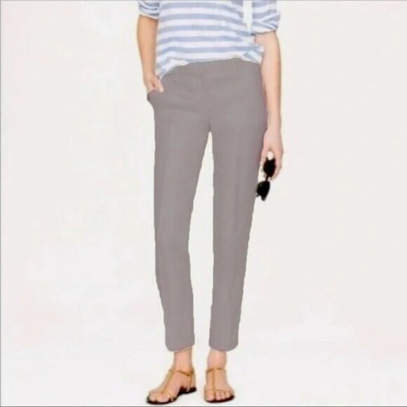 J. Crew Stretch City Fit Cropped Skimmer Pants in Grey, Size 4 - Picture 1 of 10